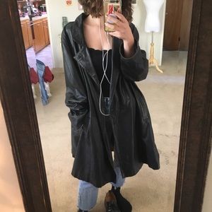 Y2K Matrix Leather Duster Jacket Blazer Vintage